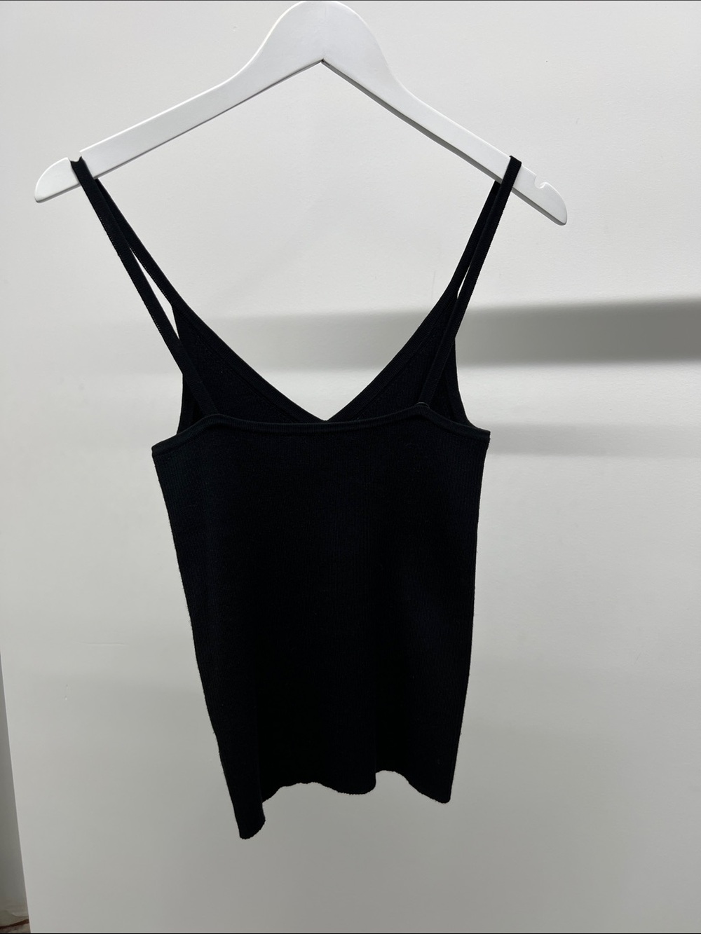 INTERMIX Black V-Neck Ribbed Tank Top - Picture 4 of 4